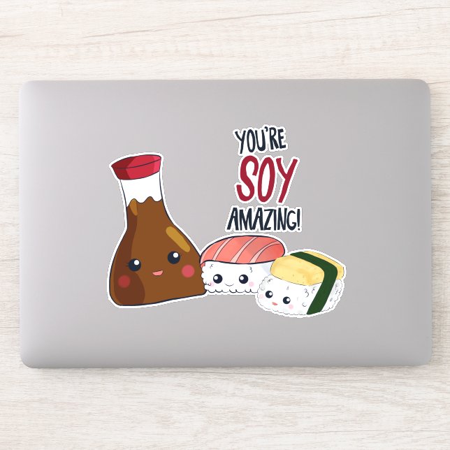 Sticker Vous êtes Soy Extraordinaire Kawaii Sushi Maki Rol (Ordinateur)
