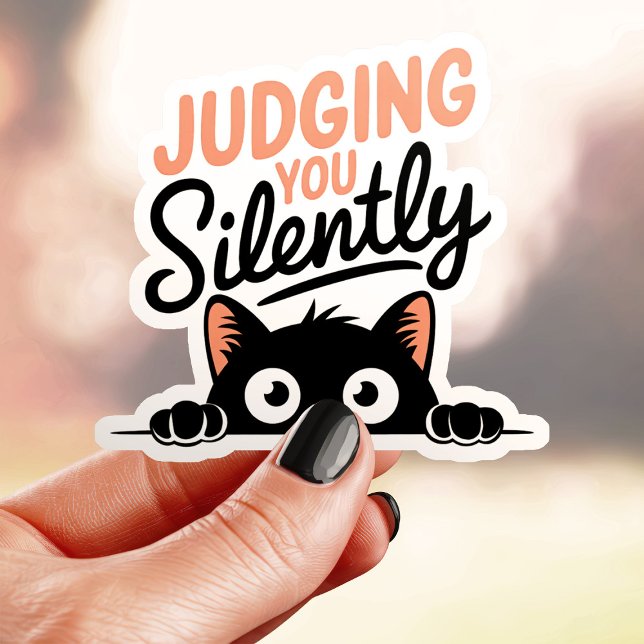 Sticker Vous Juger Silencieux Chat Vinyl (Créateur téléchargé)