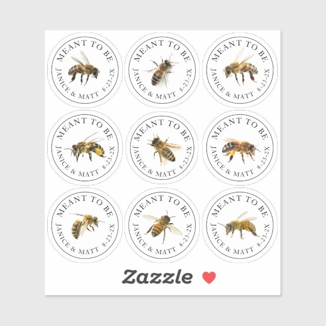 Sticker Vous voulez être Mini Miel Jar Bee Mariage Étiquet (Feuille)