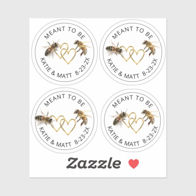 Sticker Vous voulez être Mini Miel Jar Bee Mariage Étiquet (Feuille)