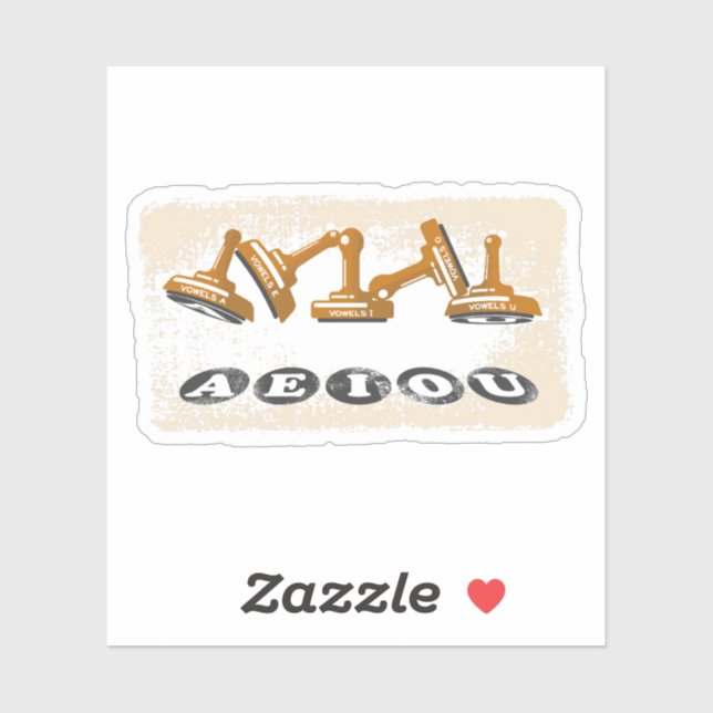 Sticker Vowels AEIOU Grammaire (Feuille)