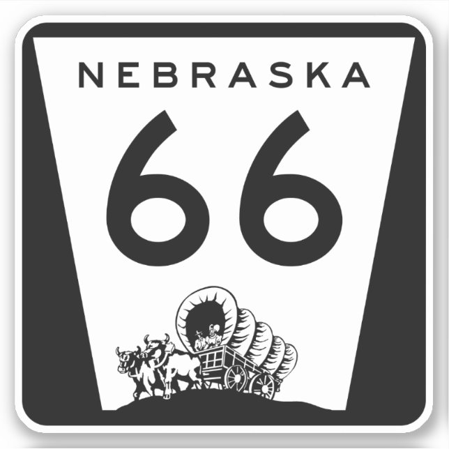 Sticker Voyage 66 Nebraska (Devant)
