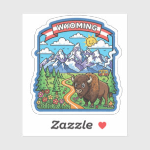 Sticker Voyage dans le Wyoming