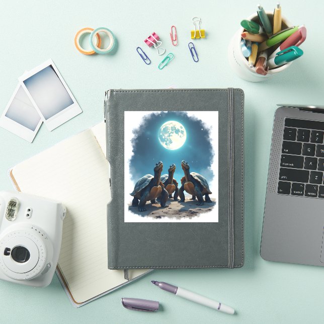Sticker Voyage de trois tortues à Moon Wildlife Mountain (Couverture iPad)