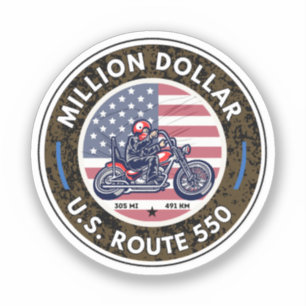Sticker voyage en moto de colorado routier à un million de