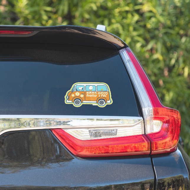 Sticker Voyage sur route | Peanuts Road Trip Van (Côté voiture)