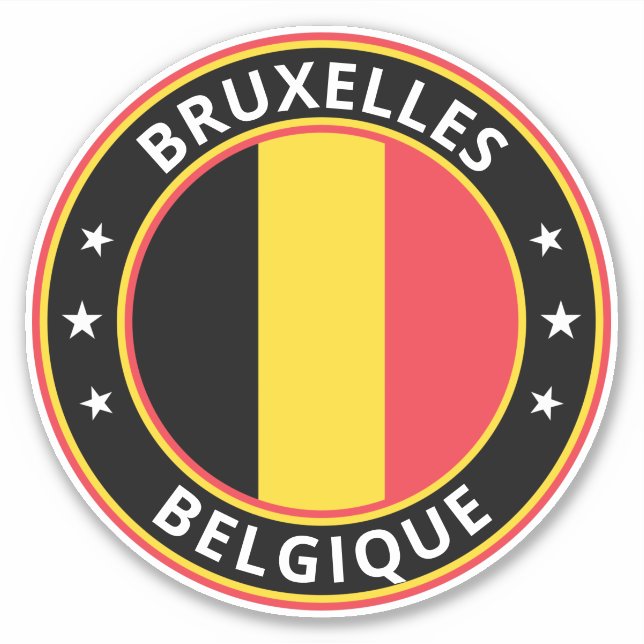 Sticker Voyageur mondial - Bruxelles, Belgique | Belgique (Devant)