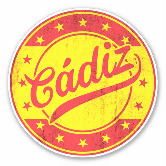 Sticker Voyageur mondial - Cadix, Espagne (Devant)