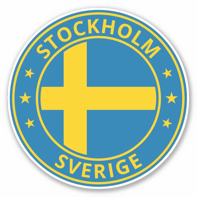 Sticker Voyageur mondial - "Ville", Sverige | Suède (Modif (Devant)