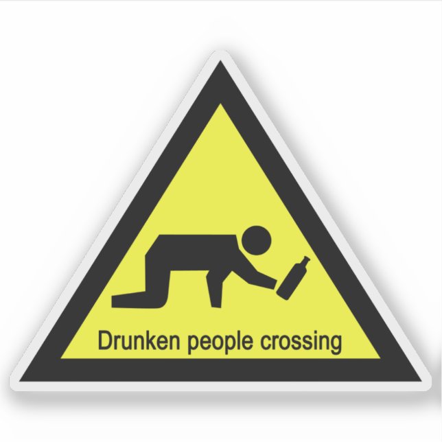 Sticker Voyageurs en état d'ébriété traversant ⚠ panneau t (Devant)