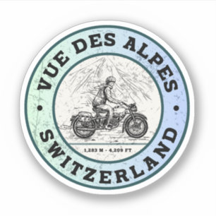 Sticker Vue des Alpes tour en moto suisse-alpes