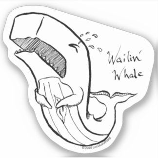 Sticker Wailin' Whale