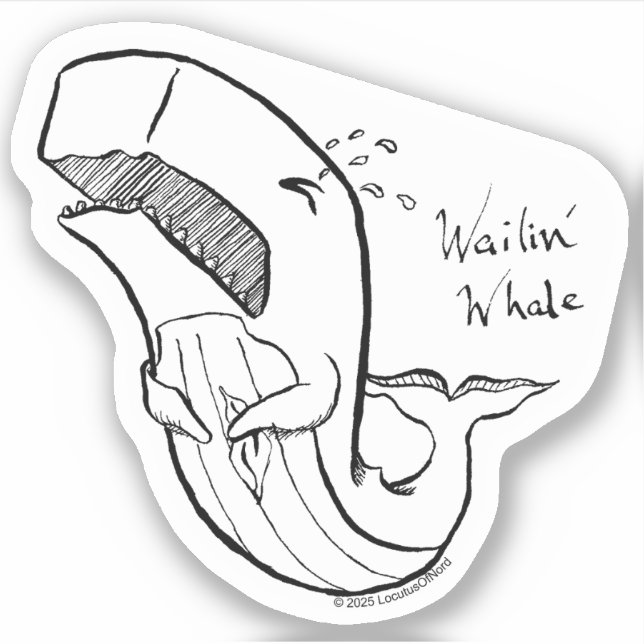 Sticker Wailin' Whale (Devant)