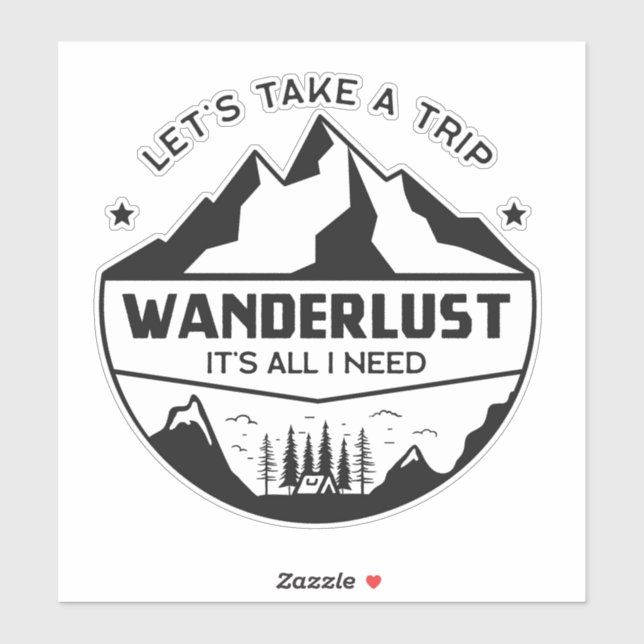Sticker Wanderlust Camping (Feuille)