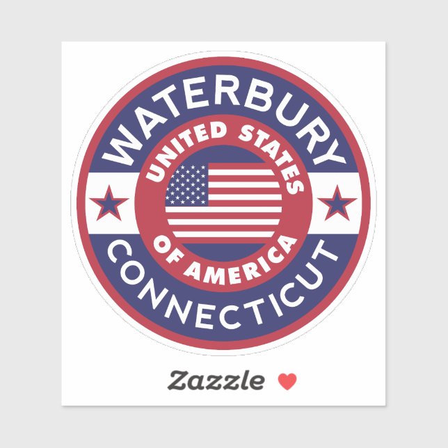 Sticker WATERBURY, Connecticut (Feuille)