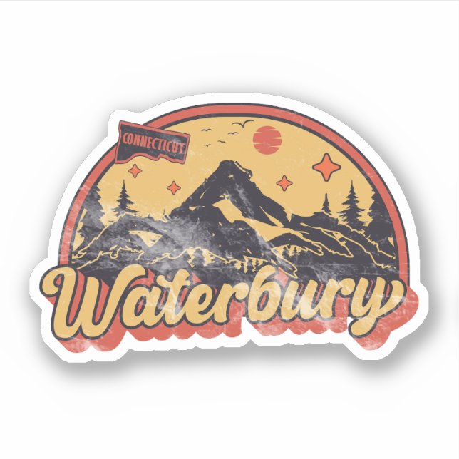 Sticker Waterbury, Connecticut (Devant)