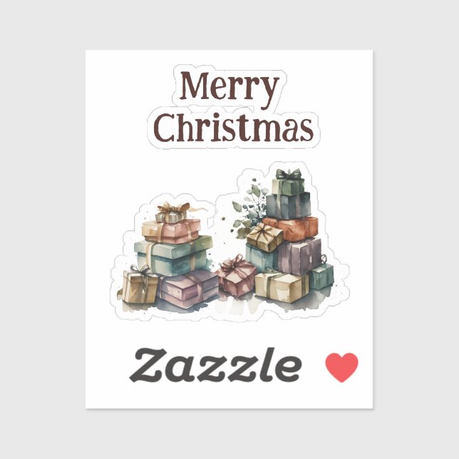 Sticker Watercolor Christmas Gifts  (Feuille)