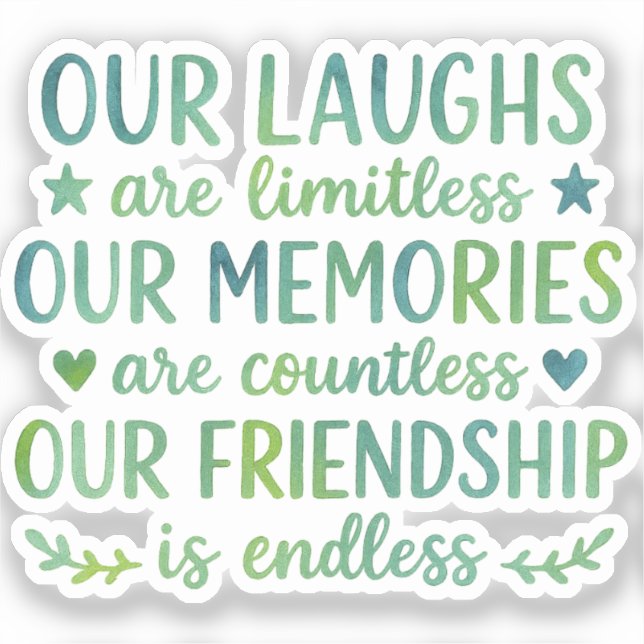 Sticker Watercolor Friendship Quote (Recto)