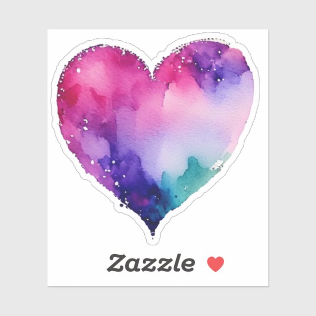 Sticker watercolor heart # 1 (Feuille)