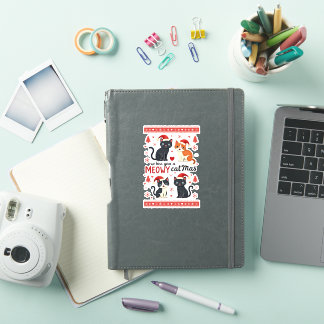 Sticker We Hiss You A Meowy Catmas Funny Cat Christmas Ugl