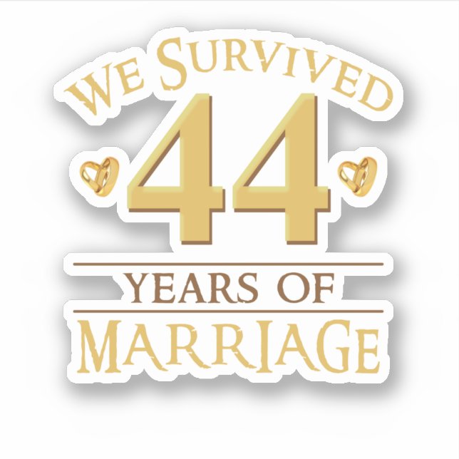 Sticker We Survived 44 Years of Marriage Couple 44th Anniv (Devant)