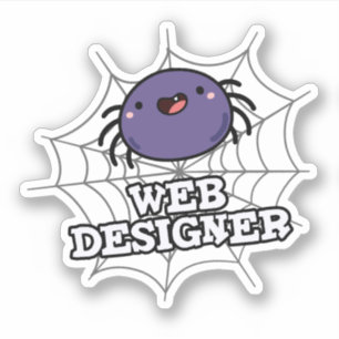 Sticker Web Designer Funny Spider Pun