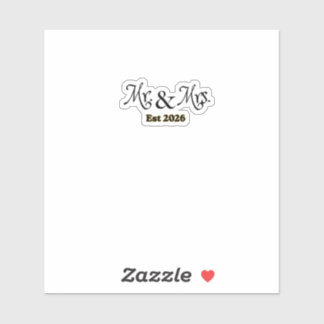 Sticker Wedding Mr and Mrs temporary 