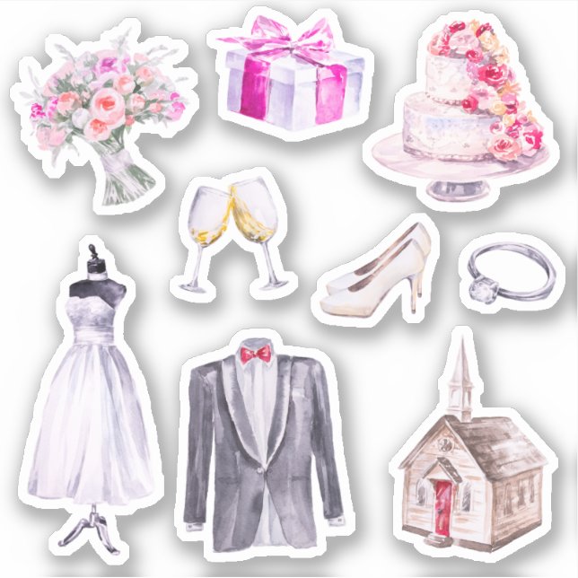 Sticker Wedding planner de chambre de mariée rose amusant (Devant)