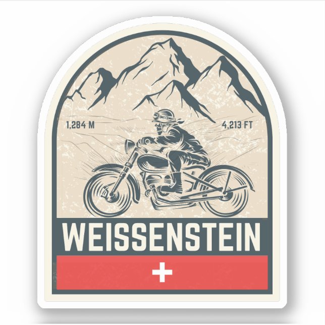 Sticker Weissenstein jura Alpes tour en moto suisse alpes (Devant)
