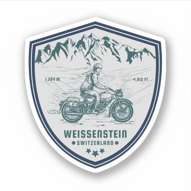 Sticker Weissenstein jura Alpes tour en moto suisse alpes (Devant)