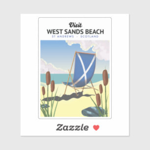 Sticker West Sands Beach, St Andrews Écosse