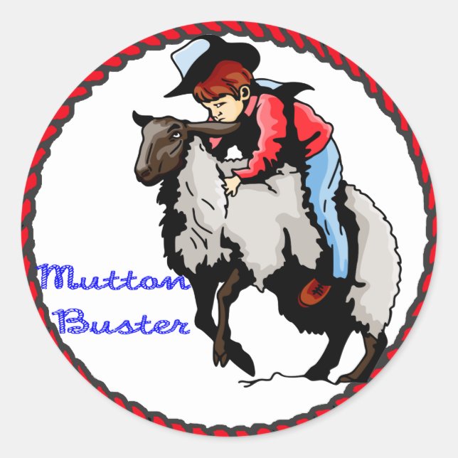 Sticker Western Mutton Buster (Devant)
