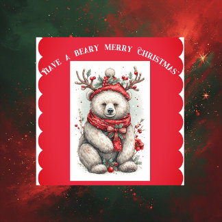 Sticker Whimsical Christmas Bear Quote Playful Quirky Cute