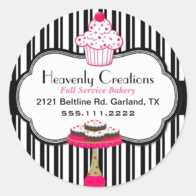 Sticker Whimsical Custom Bakery (Devant)