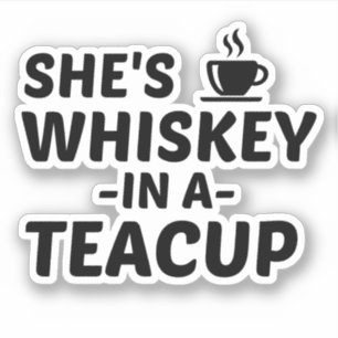 STICKER WHISKEY DANS UN TEACUP