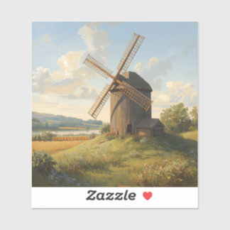 Sticker Whispers of the Wind 🌬️ | Timeless Rustic Windmil