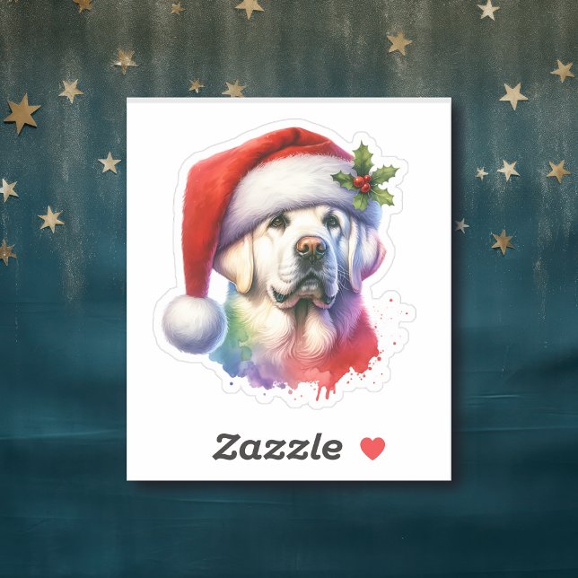 Sticker White Lab à Santa Hat Christmas (Créateur téléchargé)