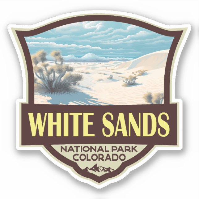 Sticker White Sands National Park Travel Art Vintage (Devant)