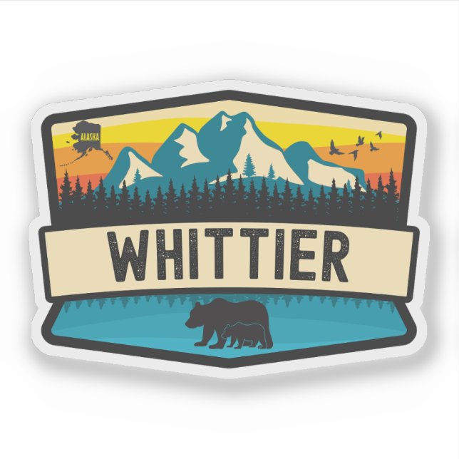 Sticker Whittier, Alaska (Devant)