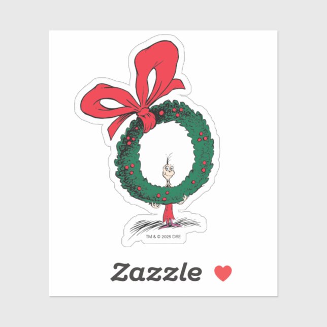 Sticker Who Peeking Through Christmas Wreath (Feuille)