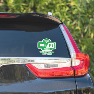 Sticker Wi-Fi gratuit avec texte personnalisé