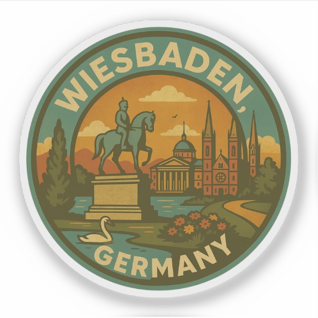 Sticker Wiesbaden Allemagne Monument Historique Art (Devant)