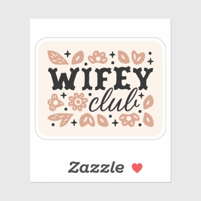 Sticker Wifey club cowboy femme pays cowgirl esthétique (Feuille)