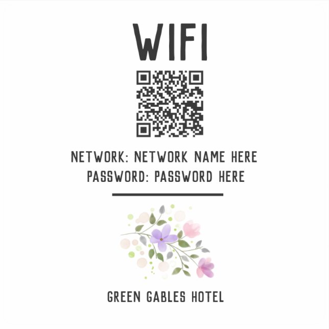 Sticker WiFi de l'hôtel avec code QR (Devant)