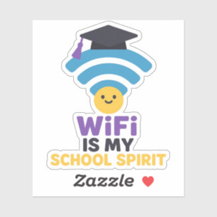 Sticker WiFi est mon esprit scolaire drôle Vie étudiante a
