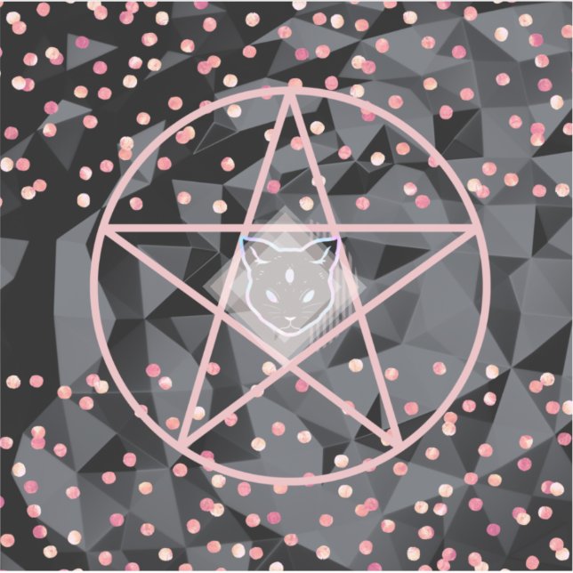 Sticker WiizyWitch Magic Witch Cosmic Chat Pentacle Magick (Devant)