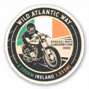 Sticker Wild Atlantic Way Irlande Motorcycle