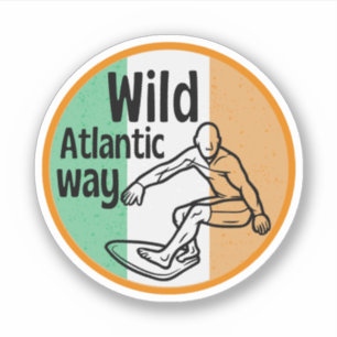 Sticker wild Atlantic Way - surf Irish Tourism trial