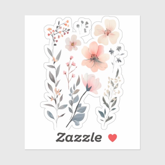 Sticker Wild Flower-Floral-Cute (Feuille)