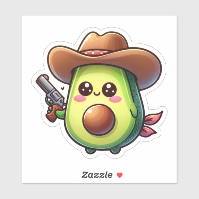 Sticker Wild West Sheriff Avocado - mignon et courageux (Feuille)
